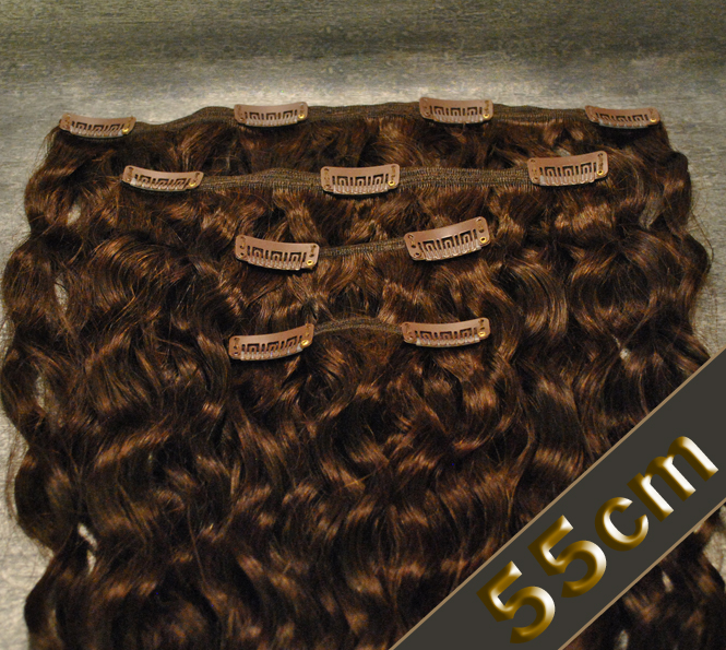 Clip On Set Bohemian Brazil Echthaar 120g (ca. 55cm) natural_1B