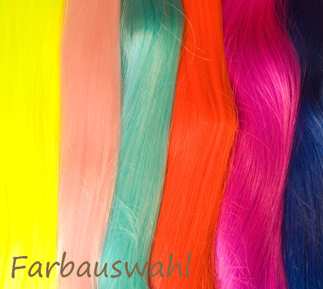 Straight Weft Kunsthaar auf Tresse (ca.50cm) 120g Neon